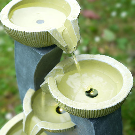 4 Tier Bowls Water Feature Outdoor With LED by GEEZY - UKBuyZone