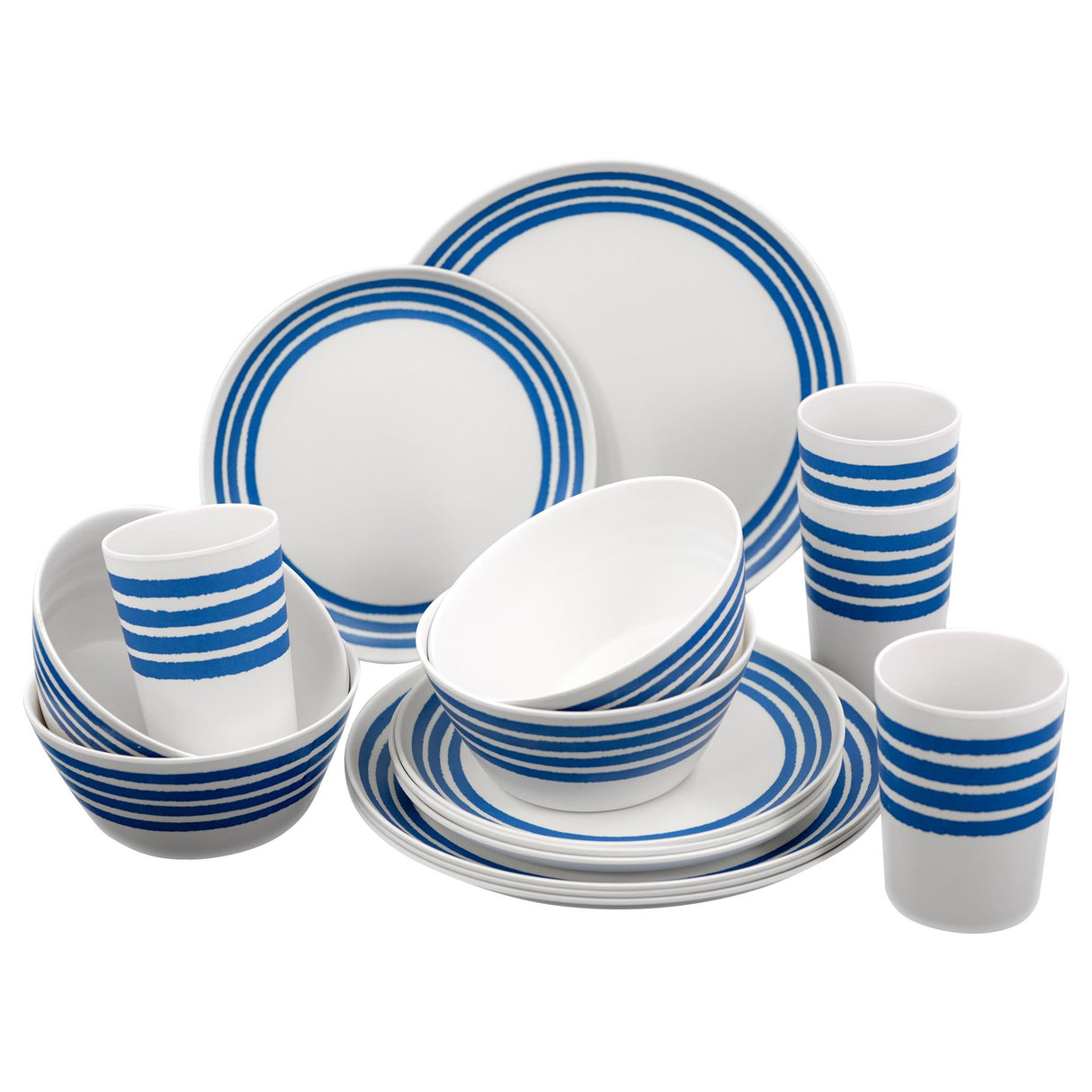 Melamine Camping Dinner Set For Four 16 Pieces by Geezy - UKBuyZone