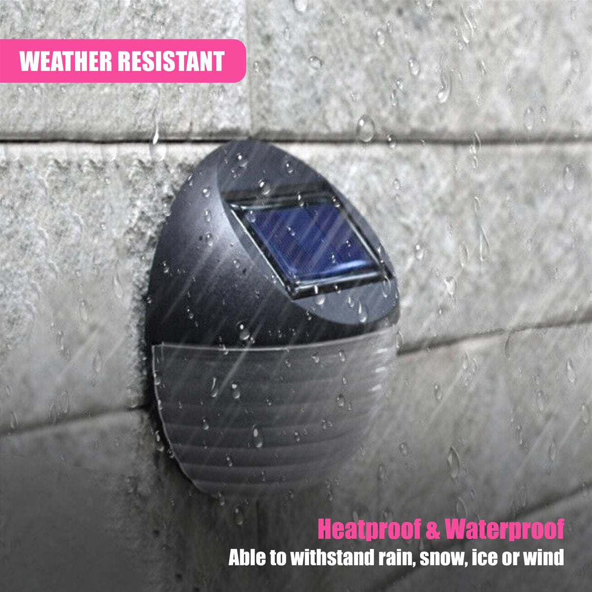 Solar Fence Lights, Set of 4 – Cold White LED, Black by GEEZY - UKBuyZone