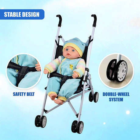 Black Baby Doll Foldable Stroller by BiBi Doll - UKBuyZone