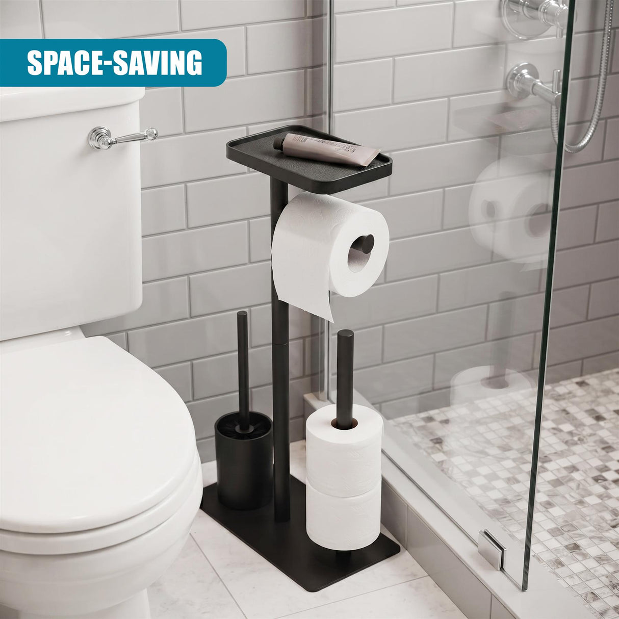 All-in-One Toilet Roll Holder