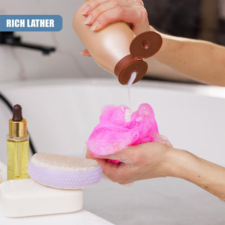 Body Loofah Set of 5 with Mesh Storage Bag by GEEZY - UKBuyZone