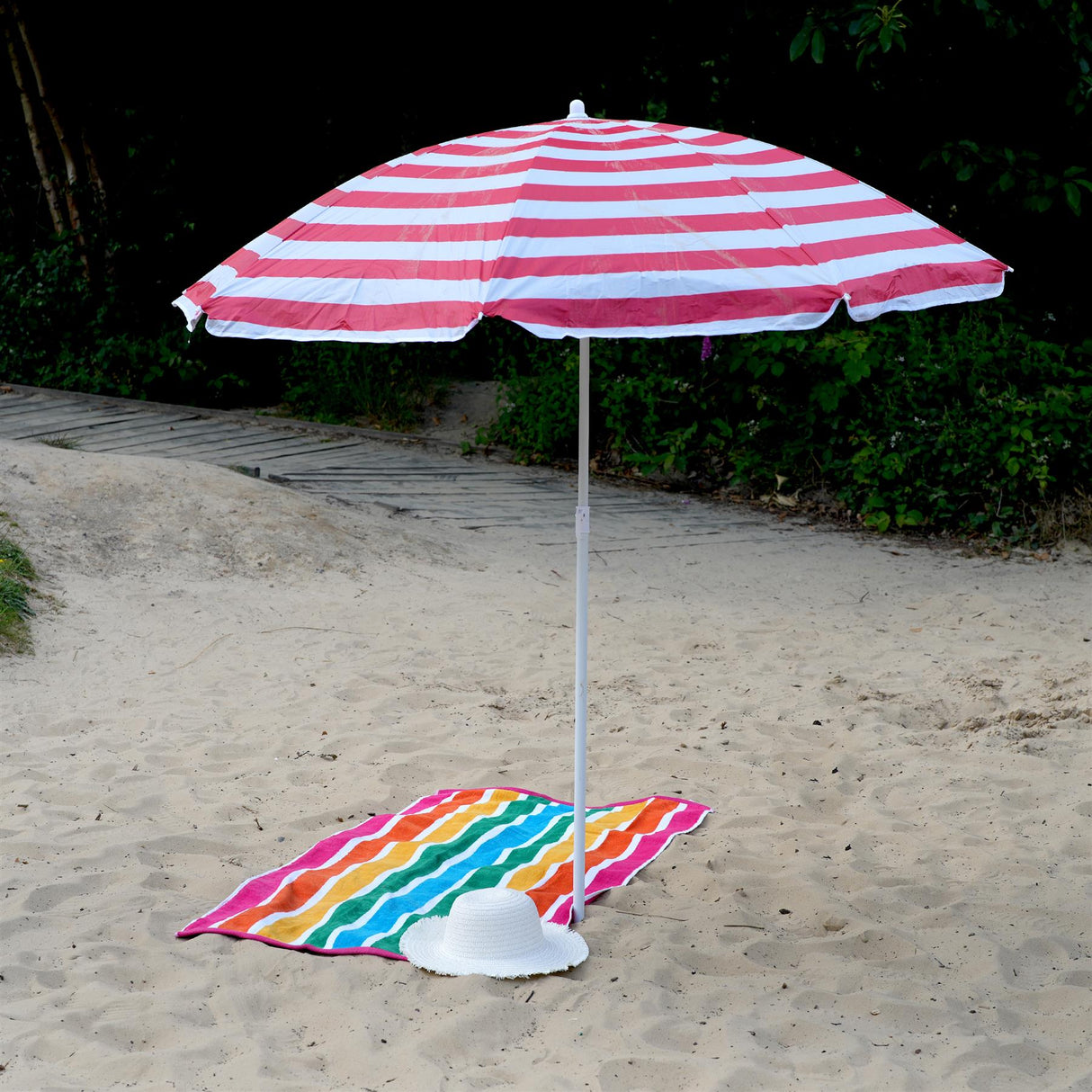 Red Striped Parasol