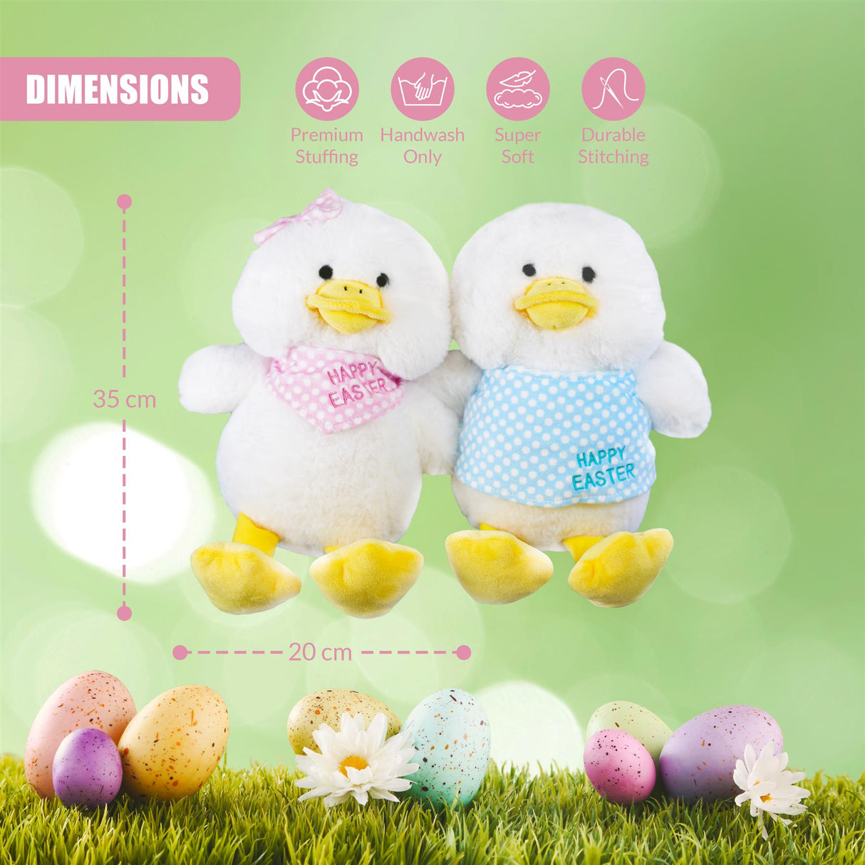 Happy Easter Chicks Super Soft Sitting Toy by The Magic Toy Shop - UKBuyZone