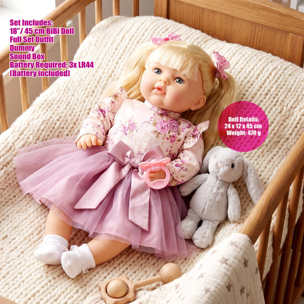 BiBi Baby Doll "Rosie" (45 cm / 18")
