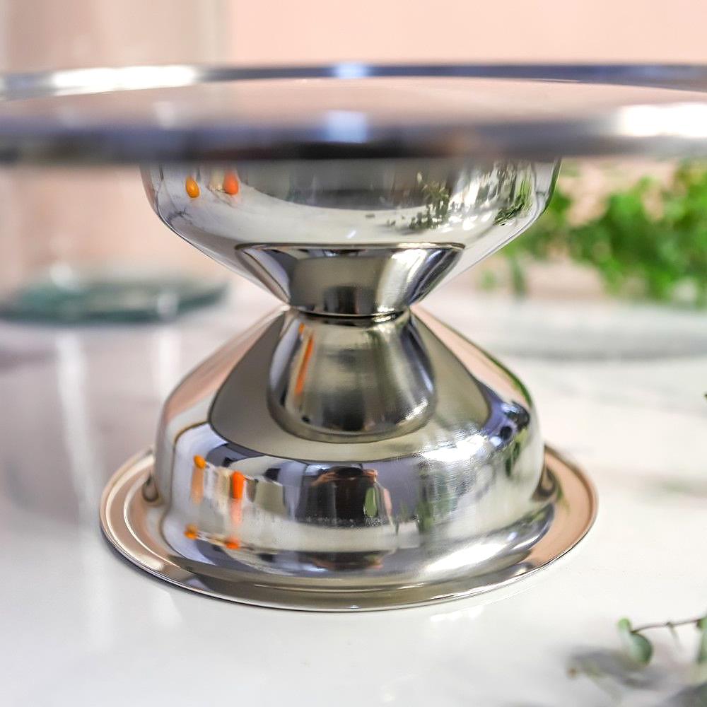 Stainless Steel Cake Stand 33 cm by GEEZY - UKBuyZone