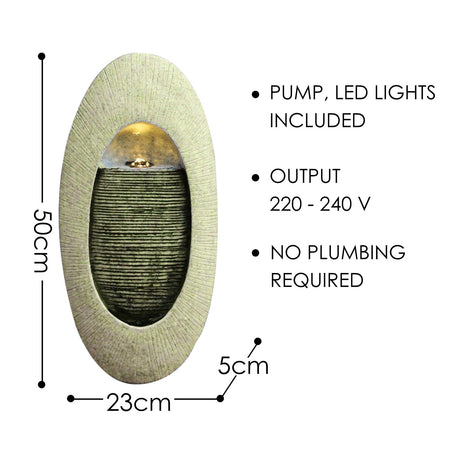 Wall Design Water Feature Outdoor With LED by GEEZY - UKBuyZone