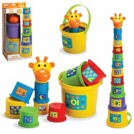 Gerry the Giraffe Shape Sorting Jumbo Stacking Cups by The Magic Toy Shop - UKBuyZone
