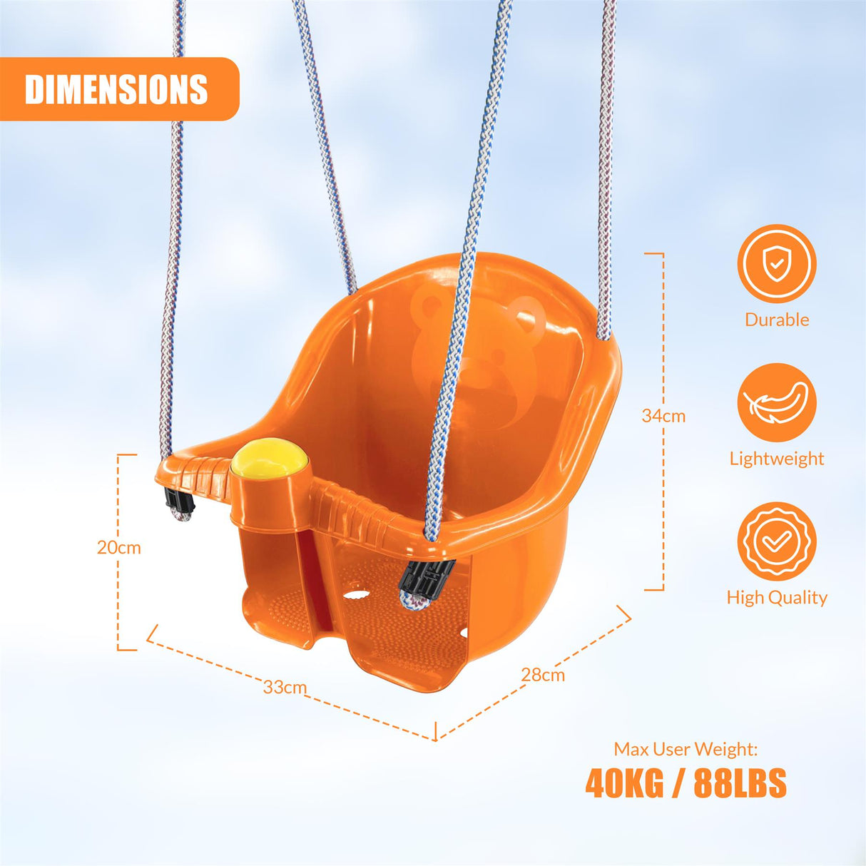 Orange Children's Safety Swing Seat by MTS - UKBuyZone