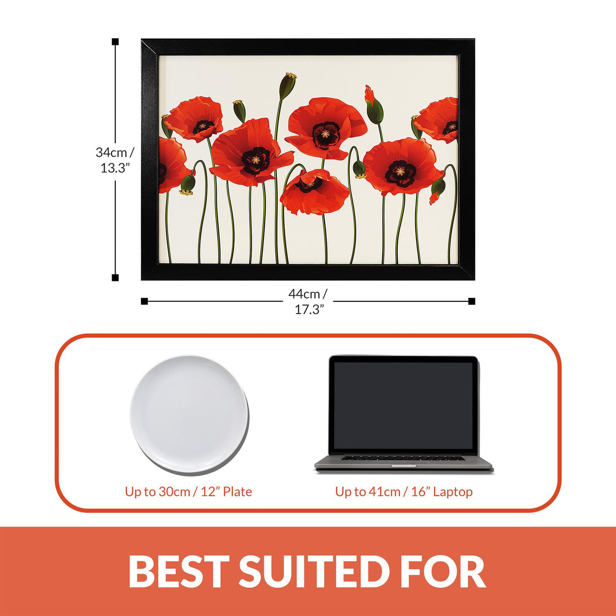 Lap Tray With Bean Bag Cushion (Poppies) by Geezy - UKBuyZone