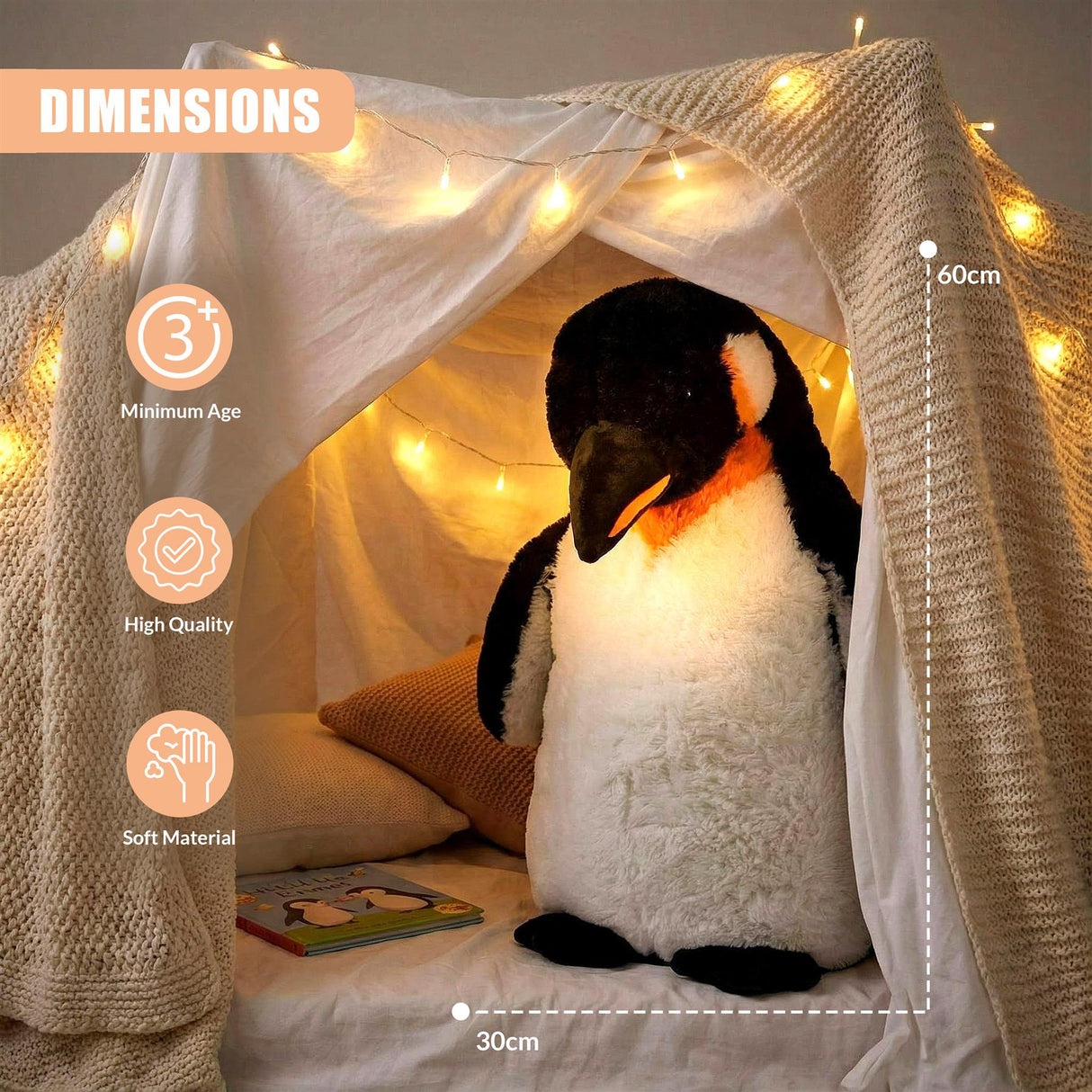 Giant Emperor Penguin Soft Toy - 60 cm