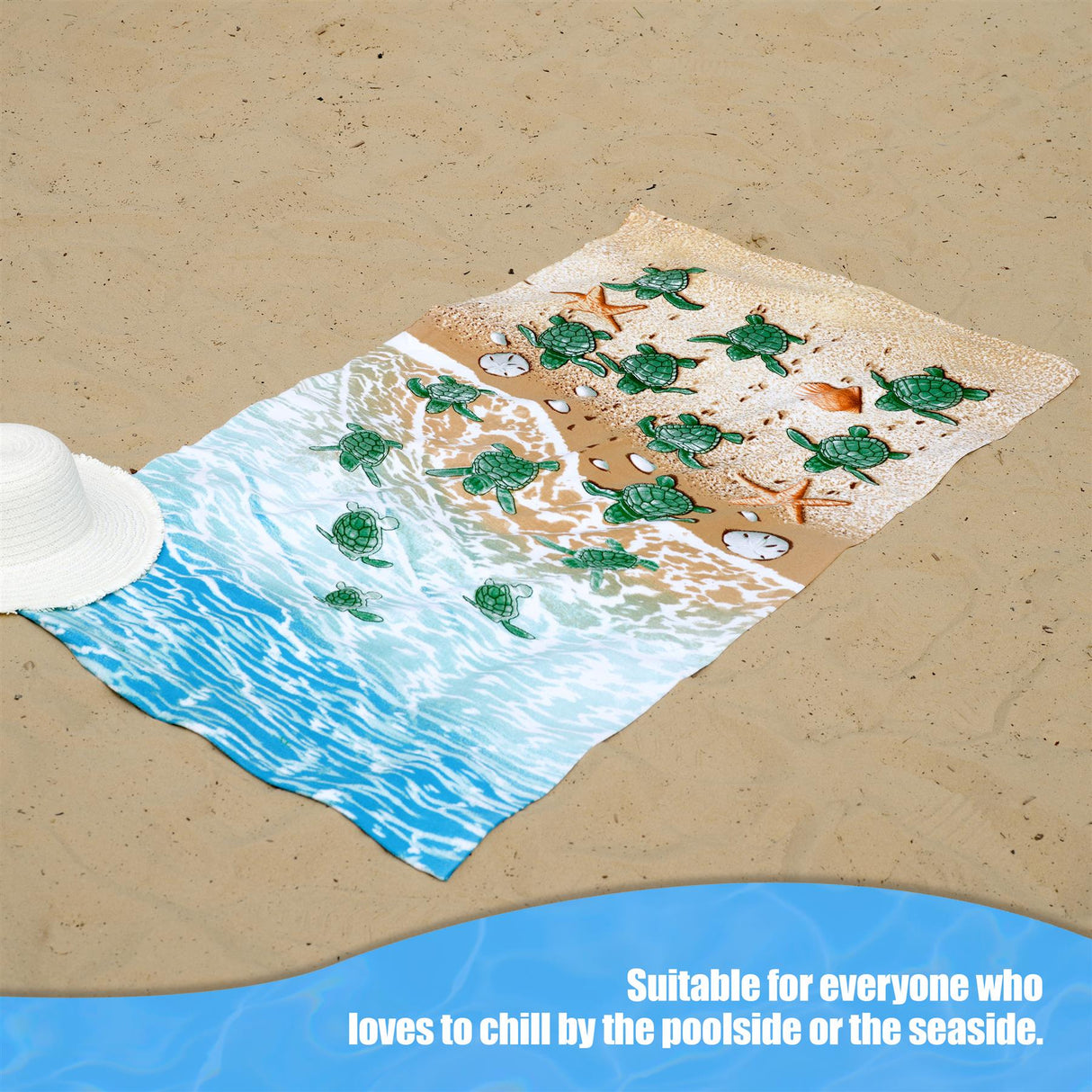 Turtles Design Large Towel by Geezy - UKBuyZone