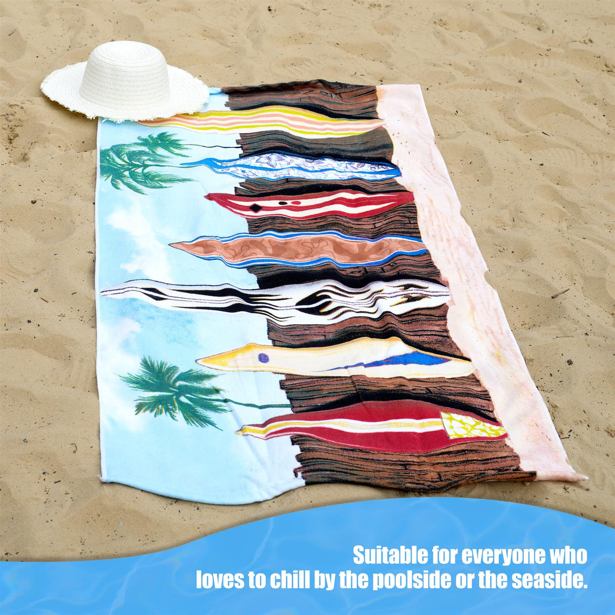 Surfboards Design Large Towel by Geezy - UKBuyZone