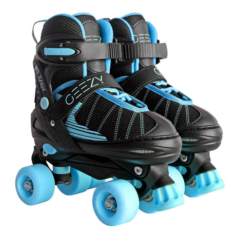 Adjustable Black & Blue Quad Roller Skates for Kids by The Magic Toy Shop - UKBuyZone