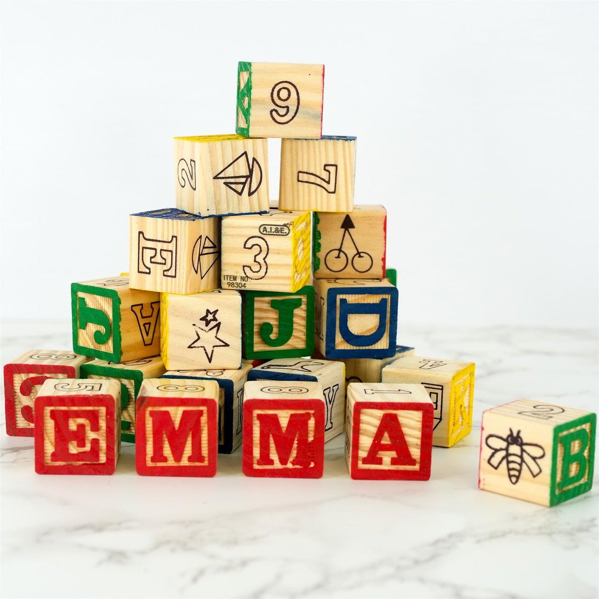 Wooden Block Set ABC 123 Number Block Set by MTS - UKBuyZone