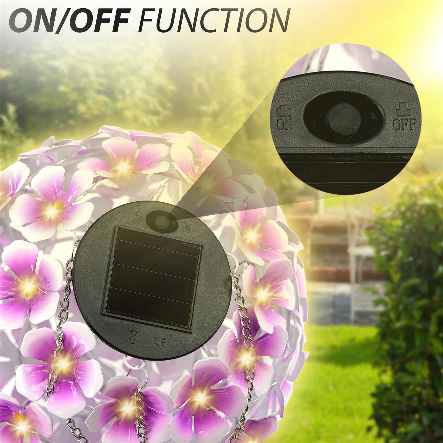 Solar Hanging Flower Ball Light by GEEZY - UKBuyZone