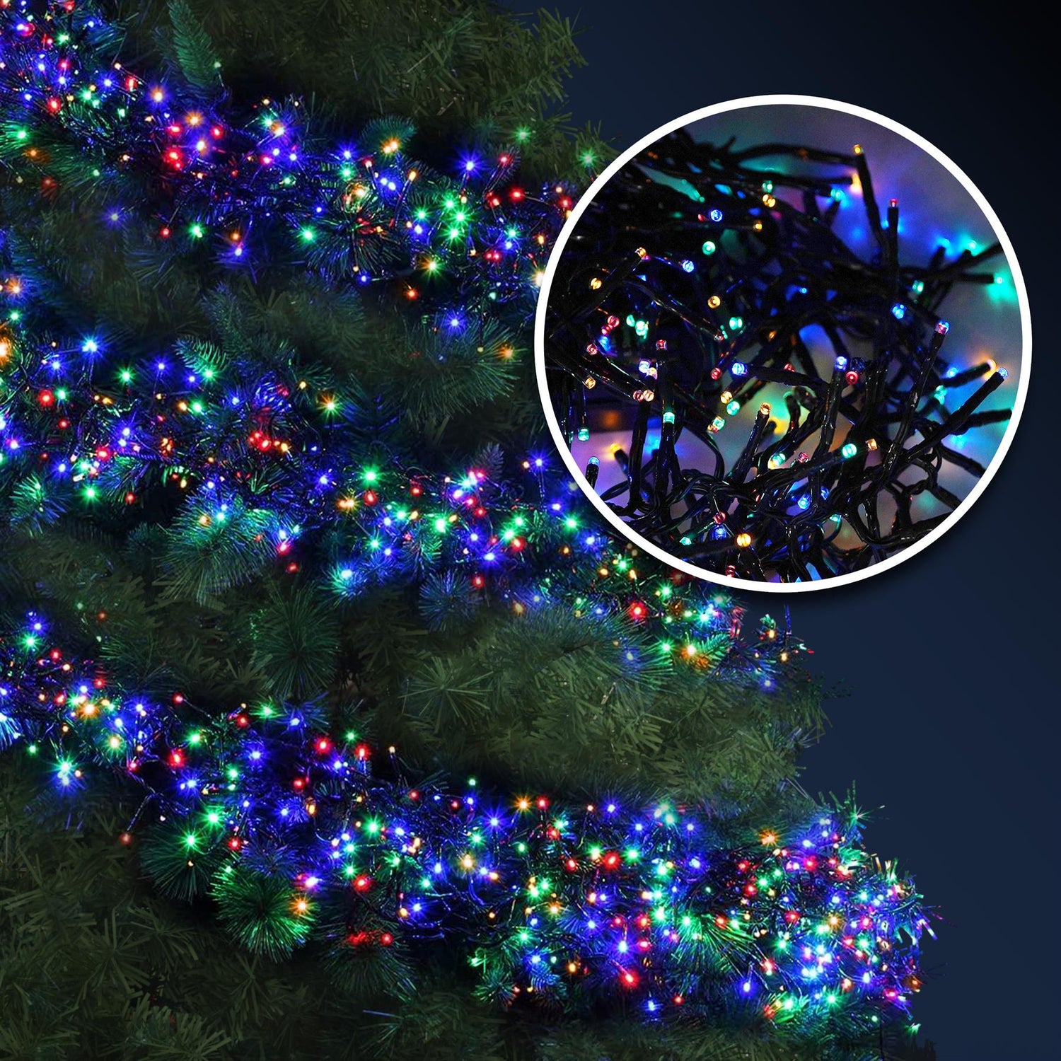 300 LED Cluster Christmas Lights - Multicolour by GEEZY - UKBuyZone
