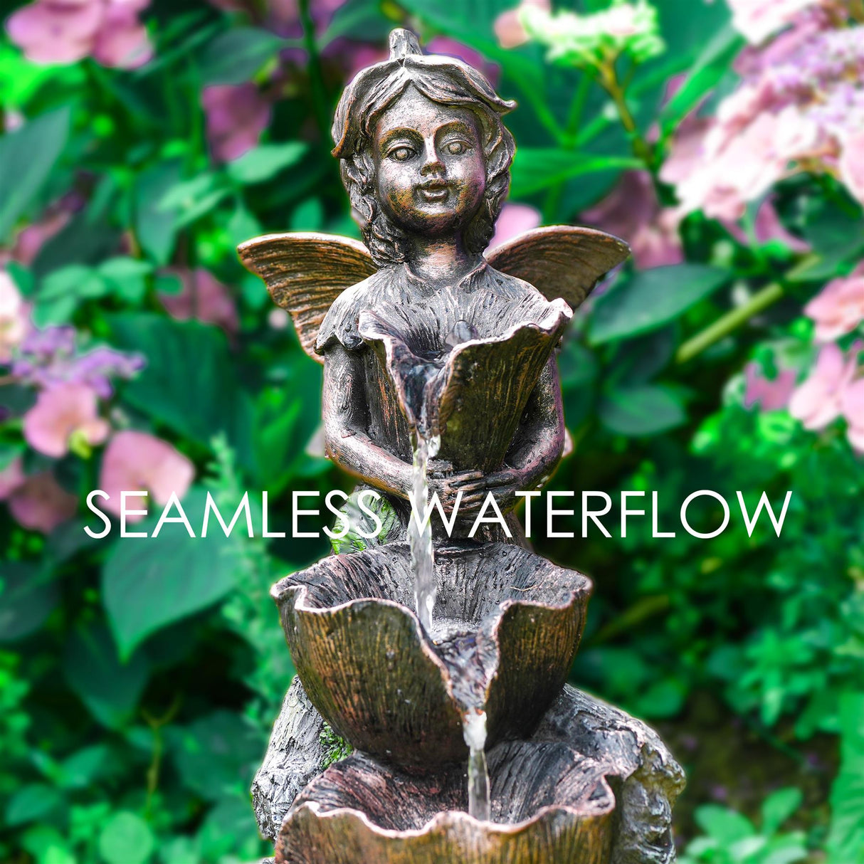 Fairy Solar Water Feature Outdoor With LED by GEEZY - UKBuyZone