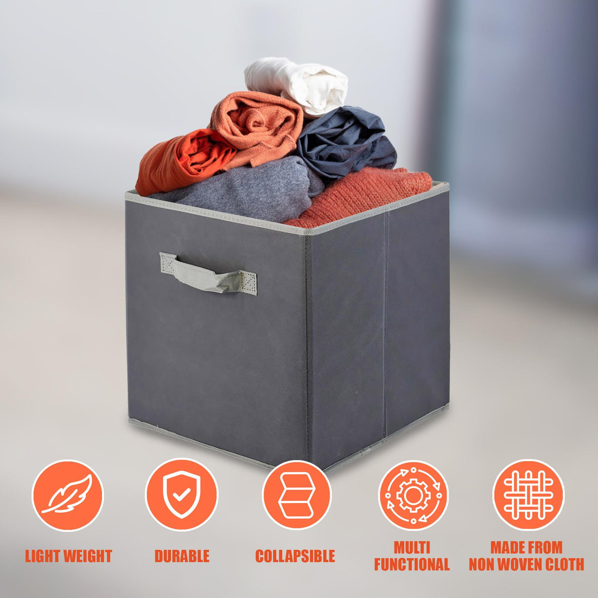 Foldable Square Canvas Storage by GEEZY - UKBuyZone