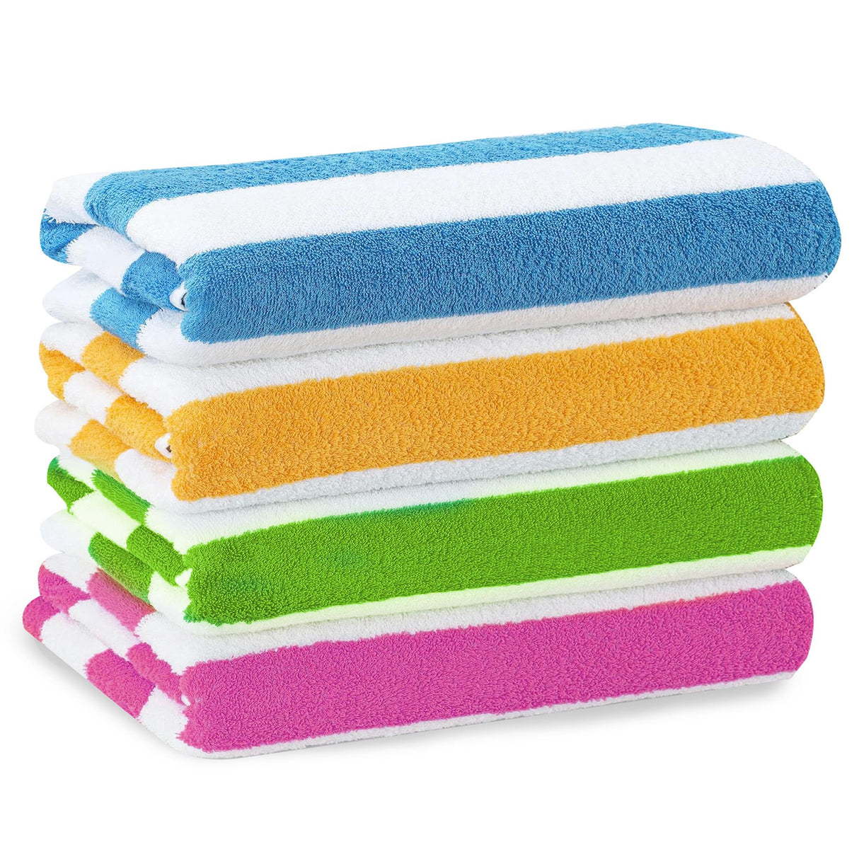 Striped Microfibre Beach Towels - Set of 4 by GEEZY - UKBuyZone