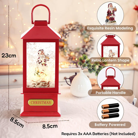 Christmas Lantern With 8 Songs, Light and Snow by The Magic Toy Shop - UKBuyZone