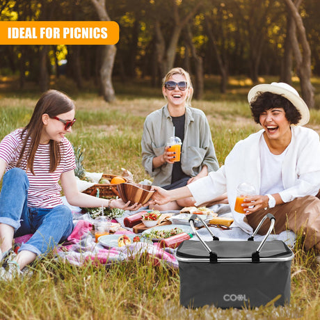 Grey Cooler Basket Bag by Geezy - UKBuyZone