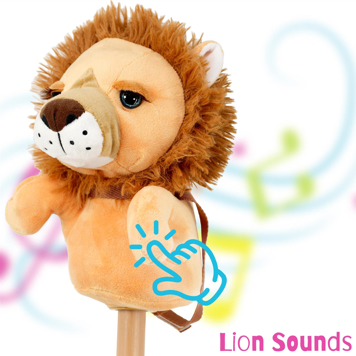 Kids Hobby Horse Toy Lion with Sounds by The Magic Toy Shop - UKBuyZone