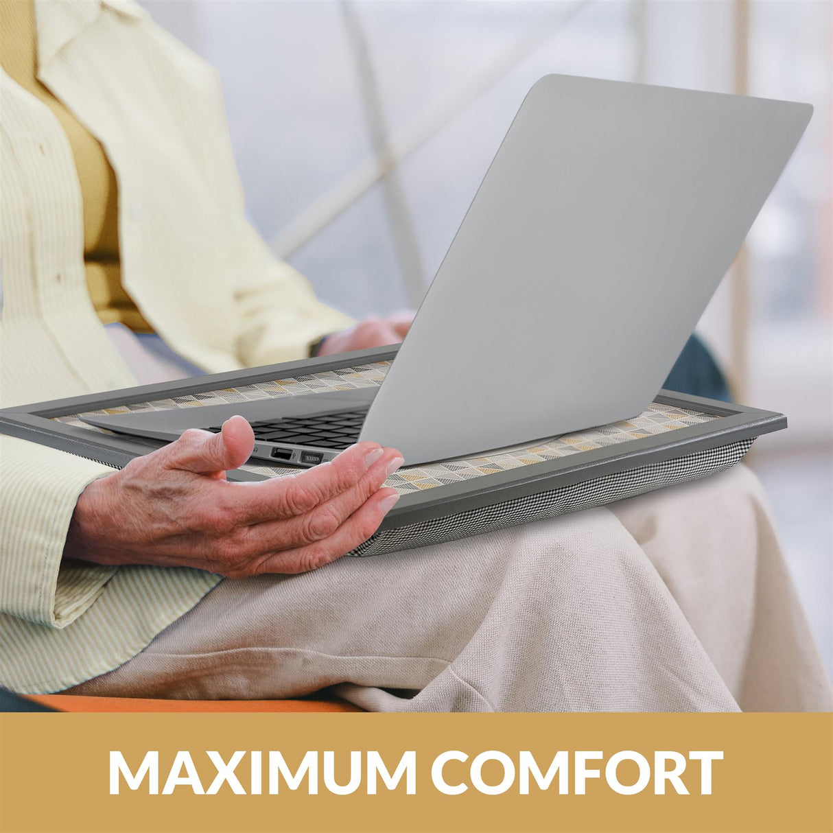 Smile and Be Happy Lap Tray With Bean Bag Cushion by Geezy - UKBuyZone