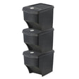 22 L set of 3 Large Plastic Waste Recycling Bin With Lids by Geezy - UKBuyZone
