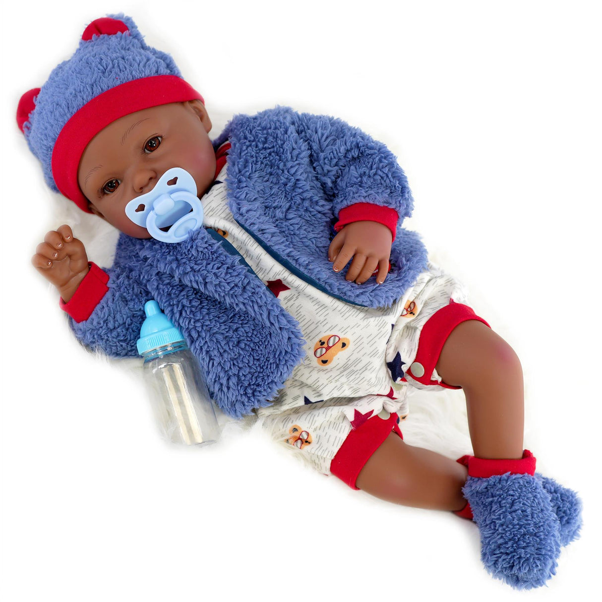 BiBi Black Doll Reborn Ethnic Boy "Posy" (50 cm / 20") by BiBi Doll - UKBuyZone