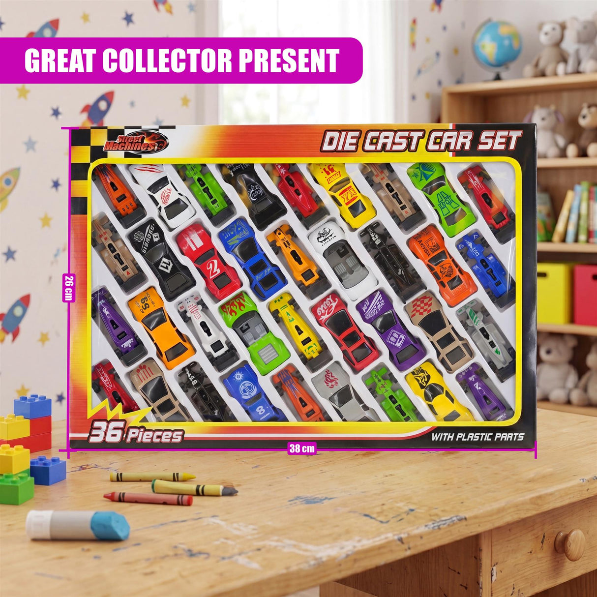 36 Piece Die-Cast Car Set