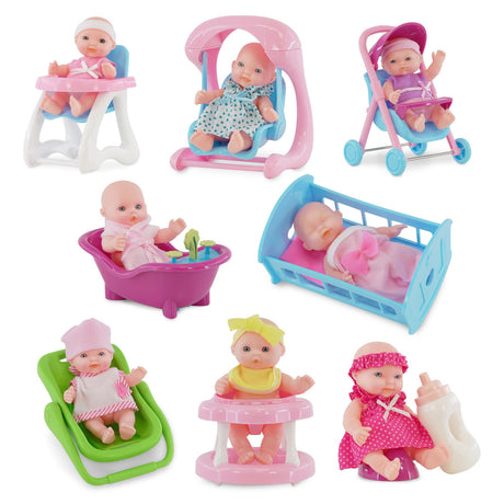 Set of 8 Baby Dolls with Costumes and Accessories by BiBi Doll - UKBuyZone