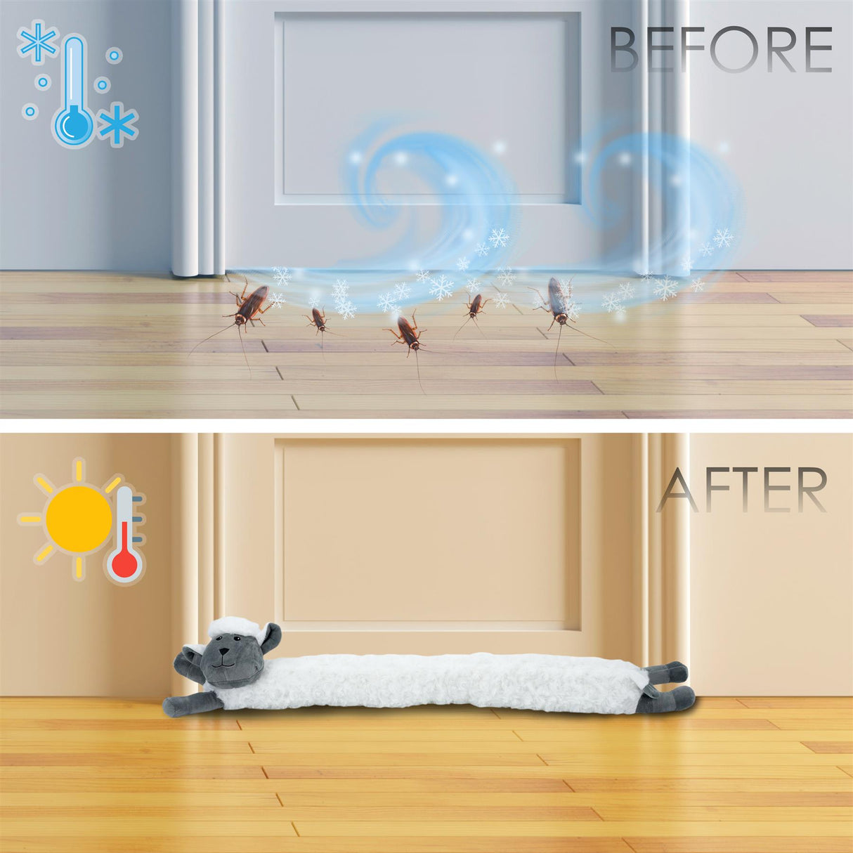 Novelty White Sheep Draught Excluder for Doors by The Magic Toy Shop - UKBuyZone