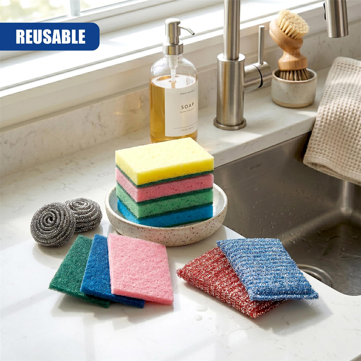 Kitchen Scourers and Sponges Cleaning Set of 11 Pieces