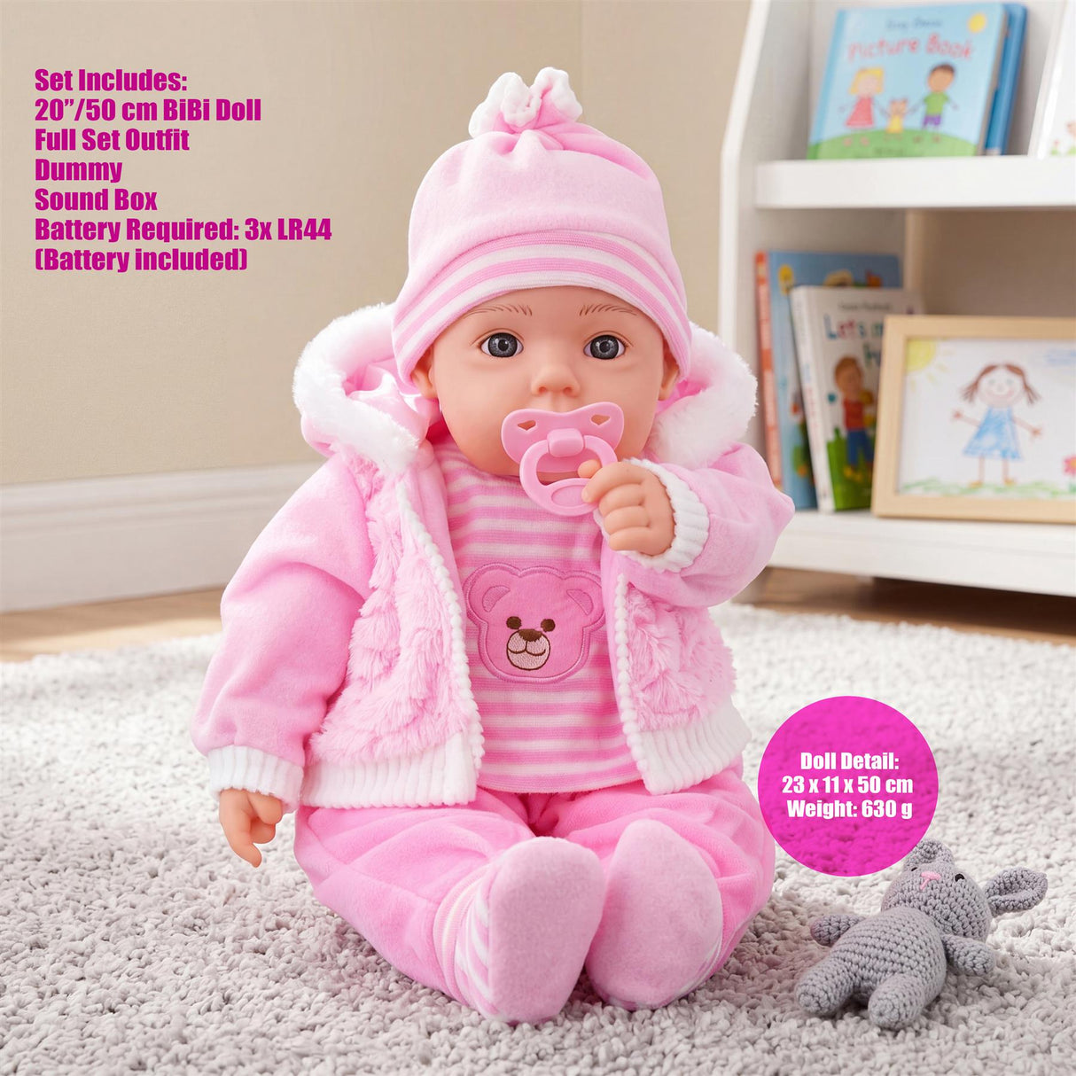 BiBi Baby Doll "Pinky" (Little Bear) (50 cm / 20")