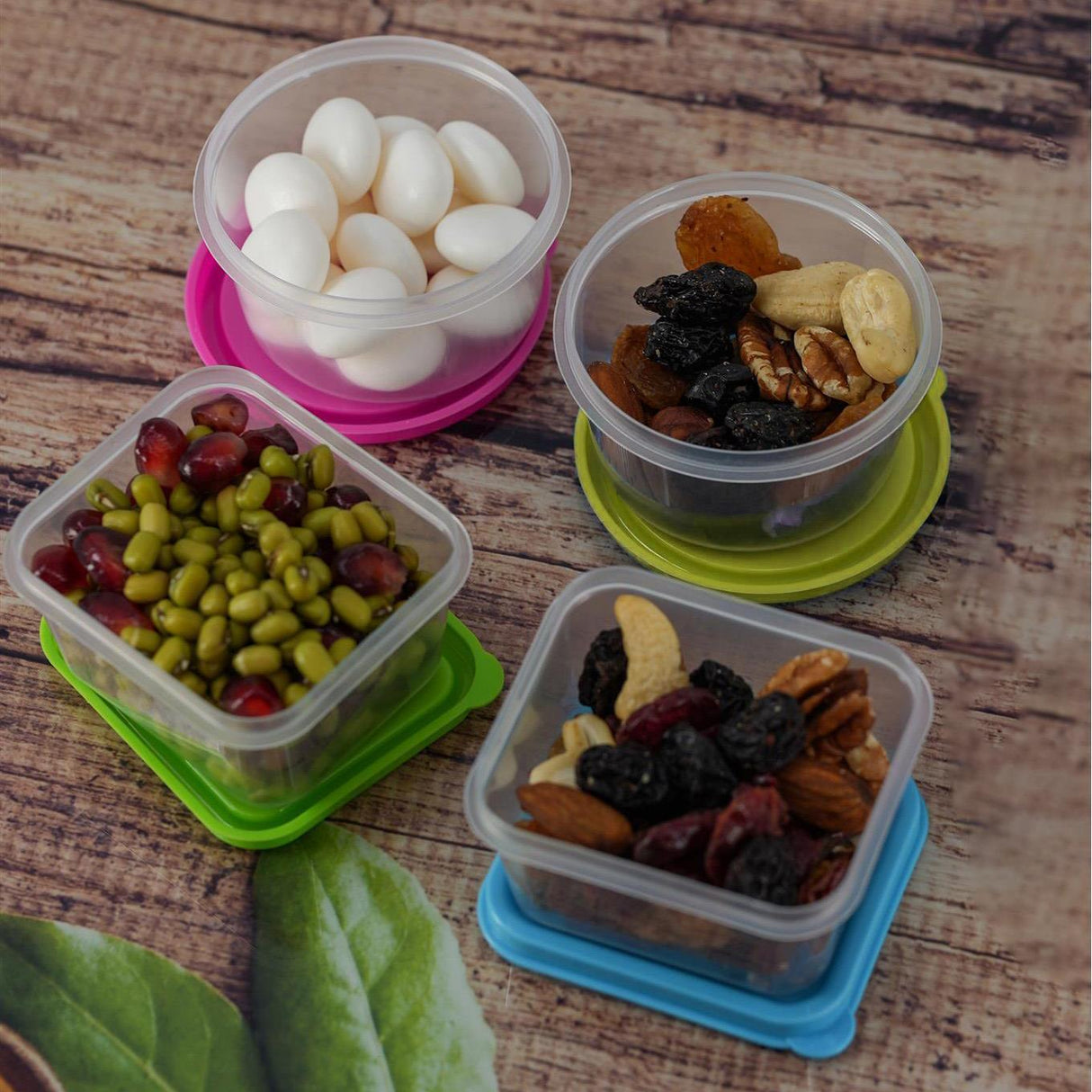 Set of 4 Mini Food Storage Containers with Lids by GEEZY - UKBuyZone