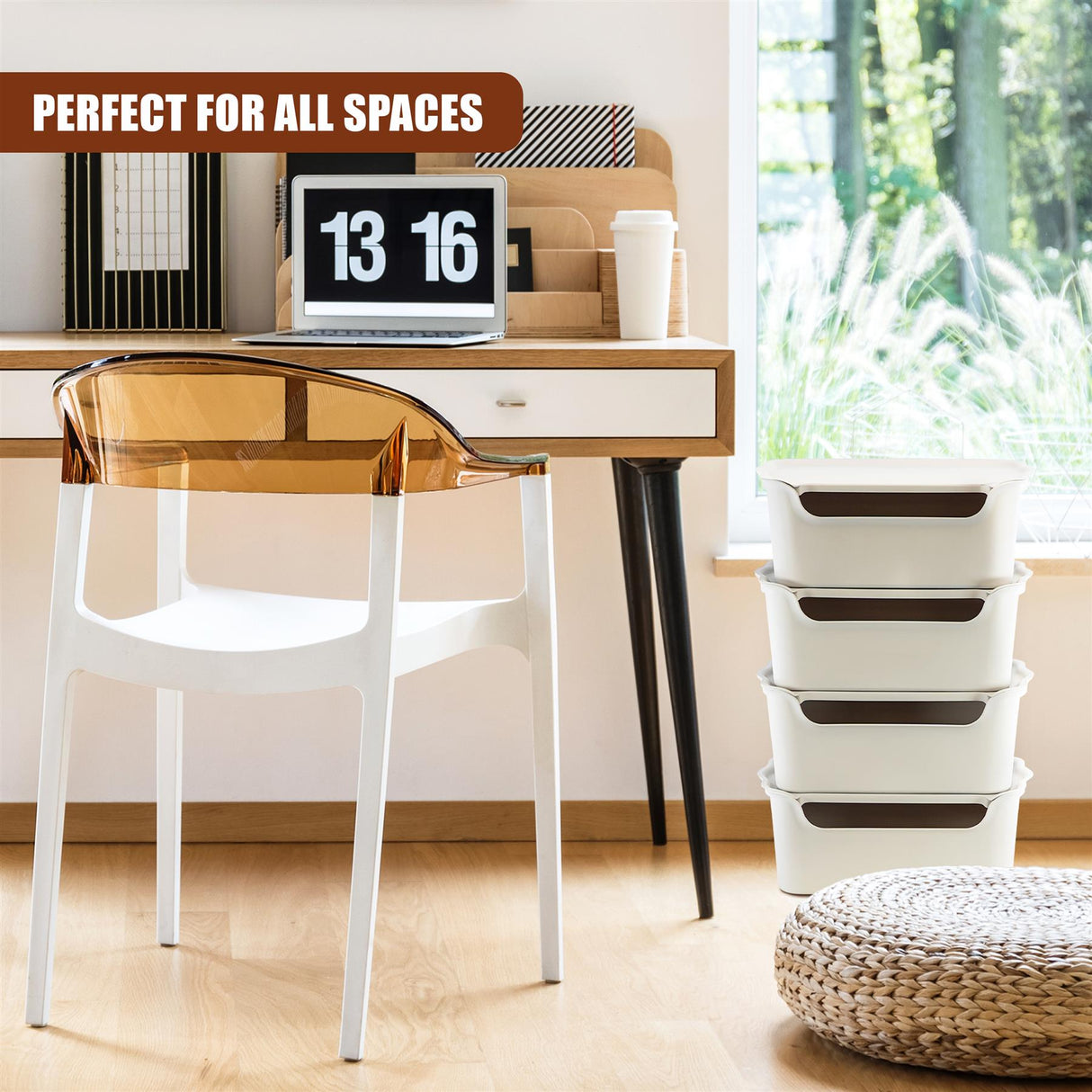 Storage Boxes with Lids Set of 4 by GEEZY - UKBuyZone