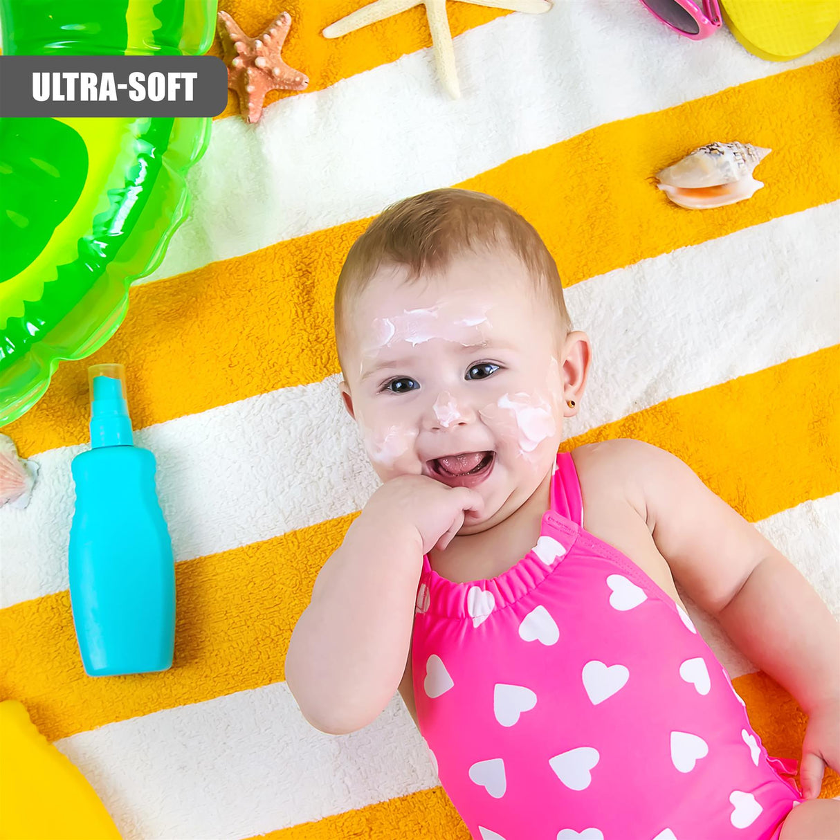 Striped Microfibre Beach Towels - Set of 4 by GEEZY - UKBuyZone