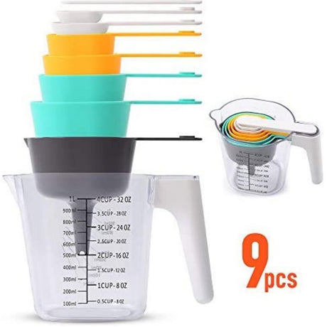 Measuring Cups & Spoons Set 9pcs by Geezy - UKBuyZone