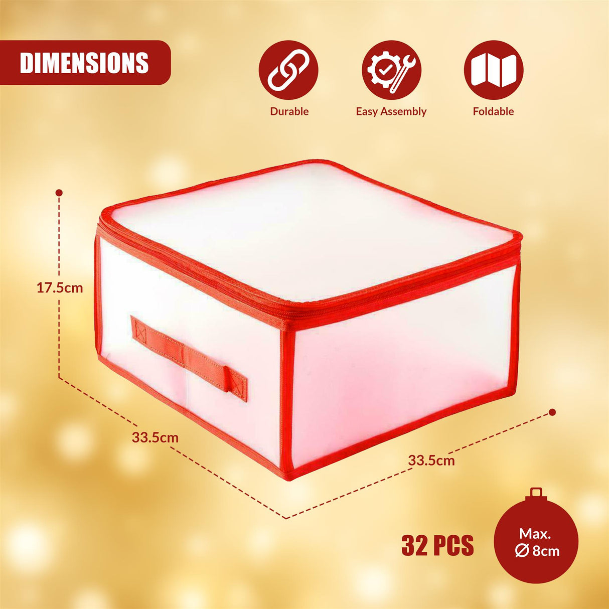 32 Christmas Baubles Storage Box