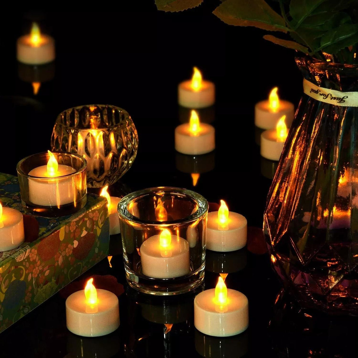 Battery Operated Tea Light Candles Pack of 24 by GEEZY - UKBuyZone