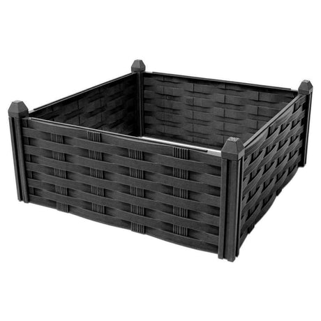 Raised Flower Bed Garden Fence Lawn Edging Rattan Effect Pot Planter, 4 Piece by GEEZY - UKBuyZone