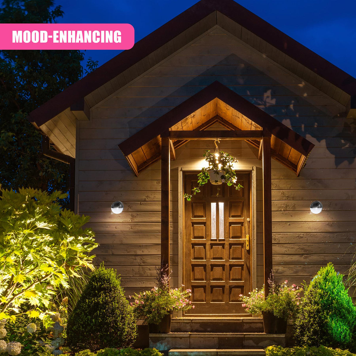 Solar Fence Lights, Set of 4 – Cold White LED, Black by GEEZY - UKBuyZone