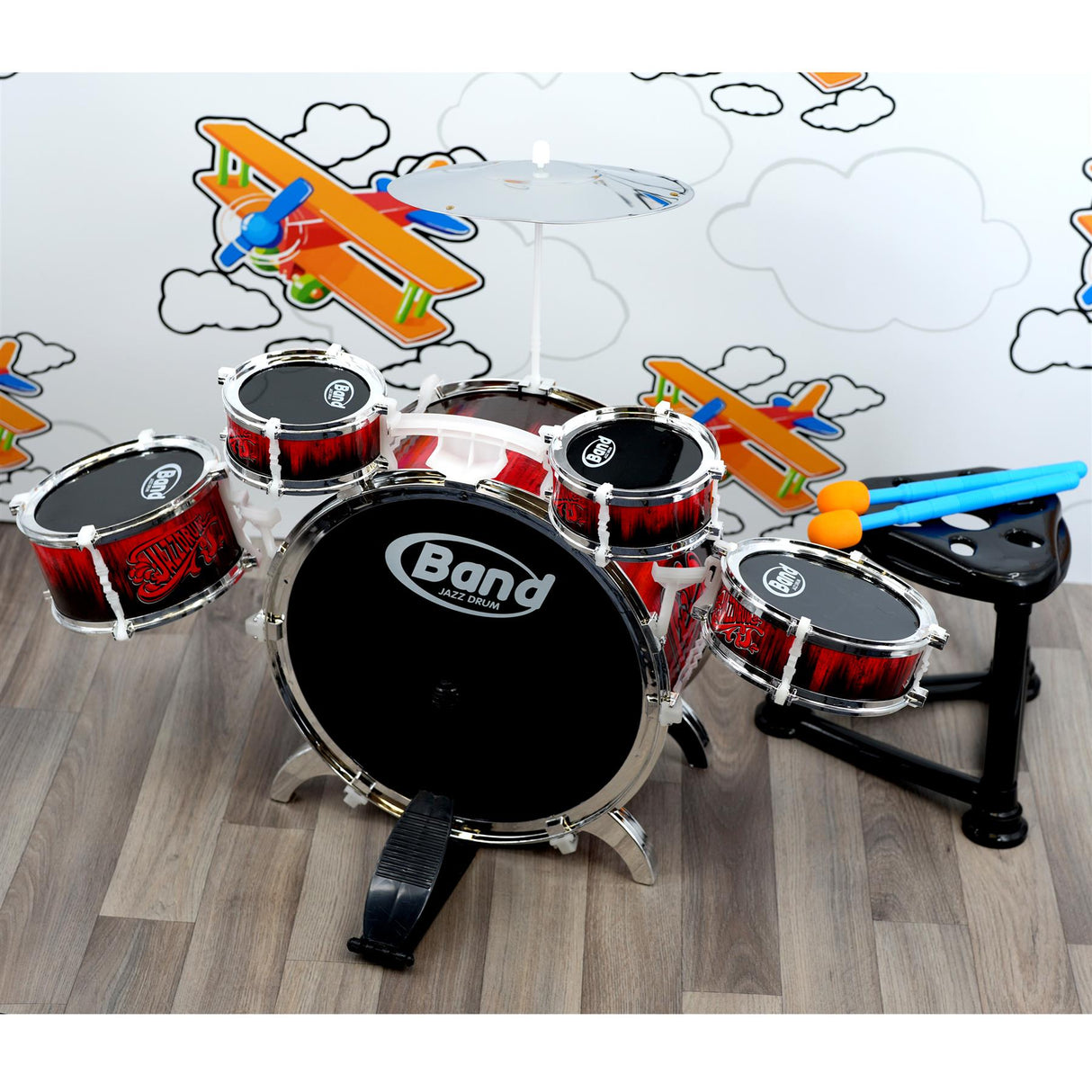 Childs Drum Playset Kit With Stool by The Magic Toy Shop - UKBuyZone