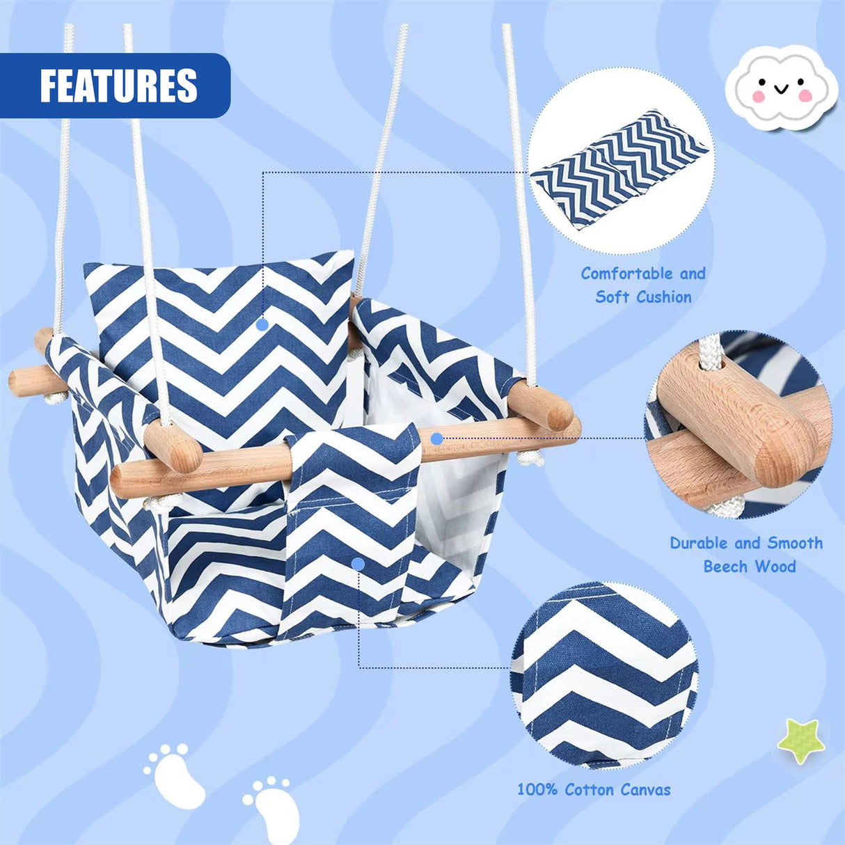 Cotton Swing Seat for Babies and Toddlers