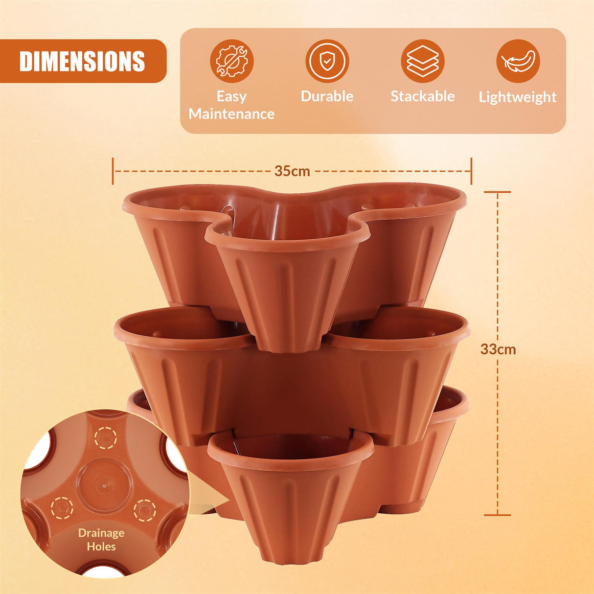 Stackable Strawberry Planter by GEEZY - UKBuyZone