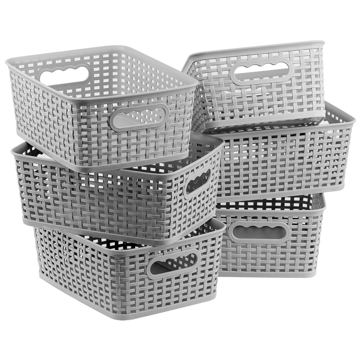 Plastic Storage Baskets Set of 6 by GEEZY - UKBuyZone