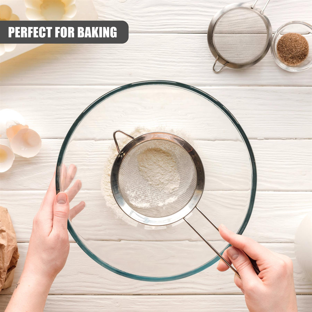 Stainless Steel Sieve Strainers Set of 3 by GEEZY - UKBuyZone