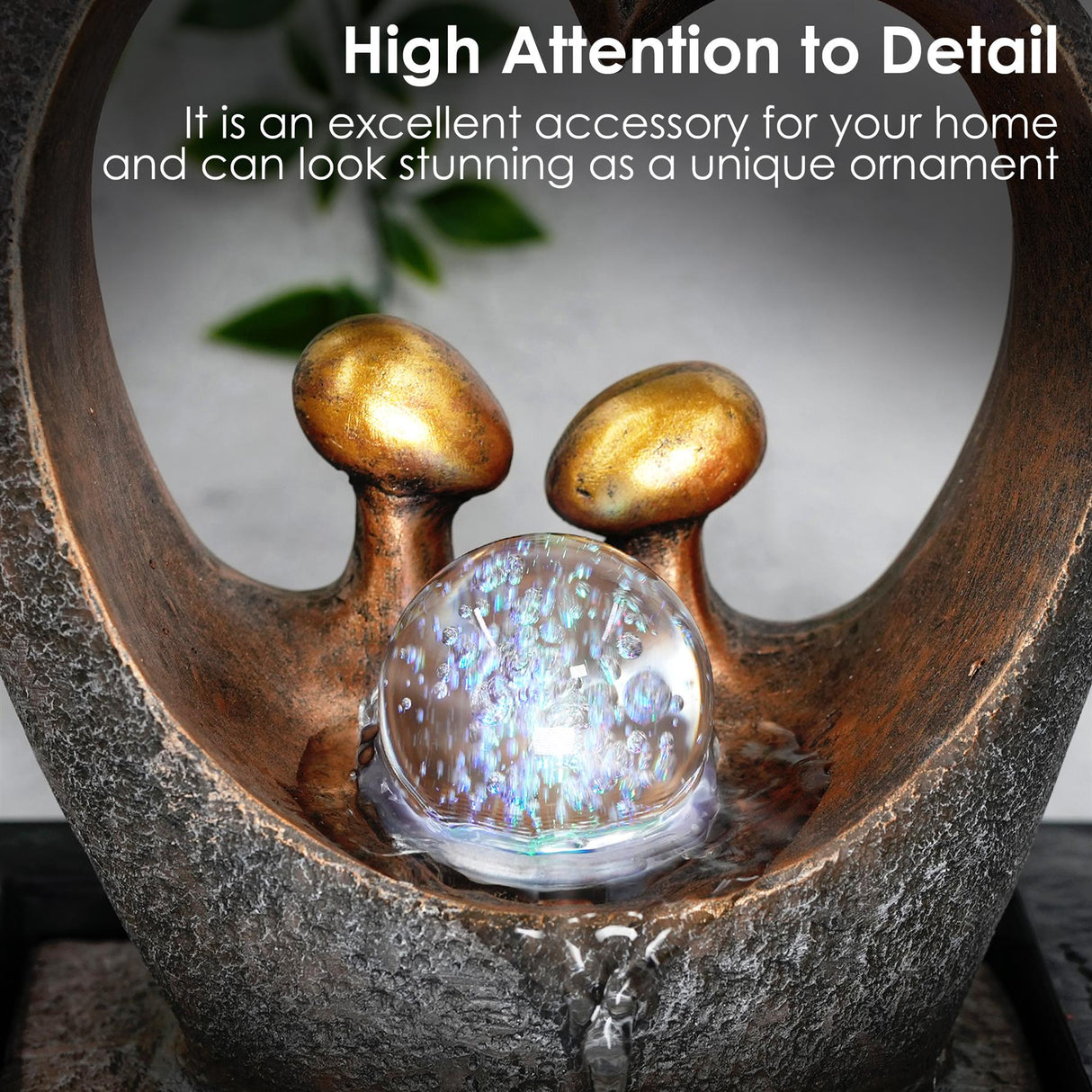 Heart Water Feature Indoor With LED by GEEZY - UKBuyZone