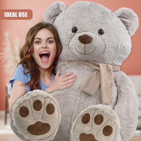 Giant Bear with Scarf 130cm by The Magic Toy Shop - UKBuyZone